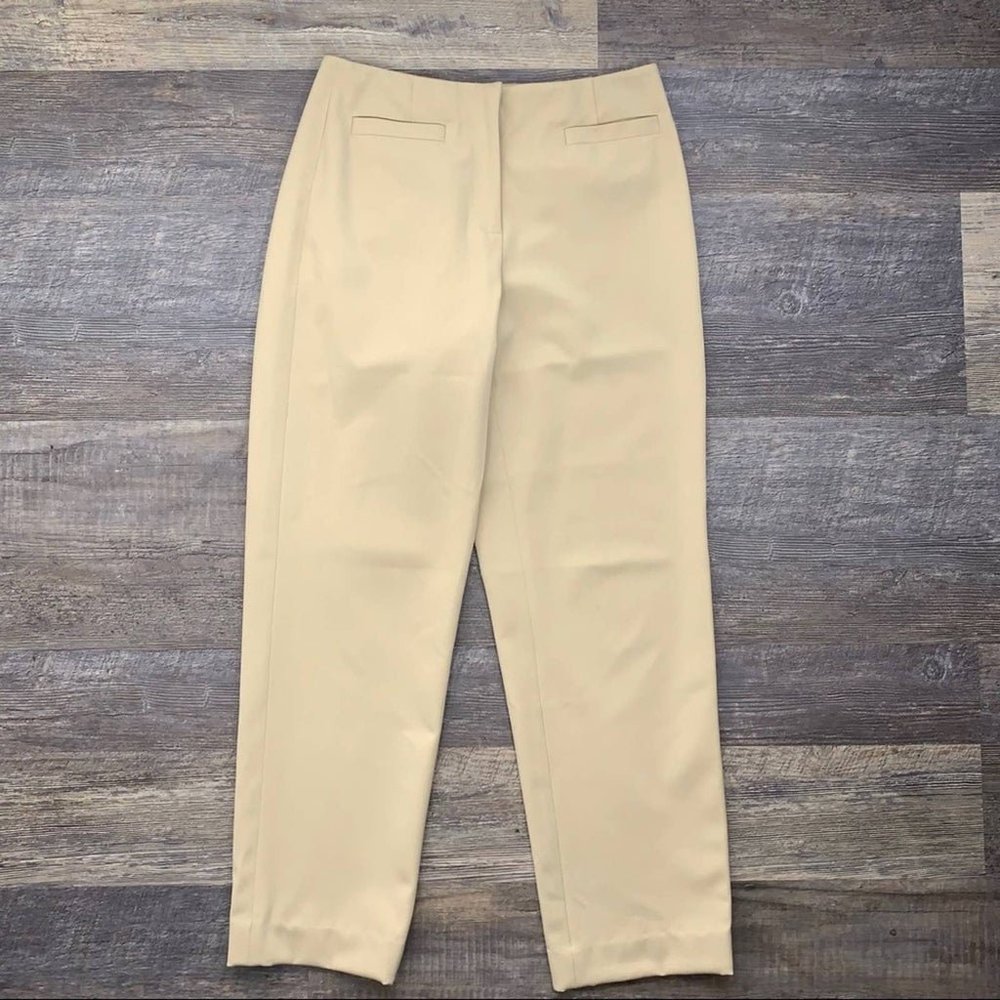 Talbots tan straight leg mid rise stretch casual dress pants size 8